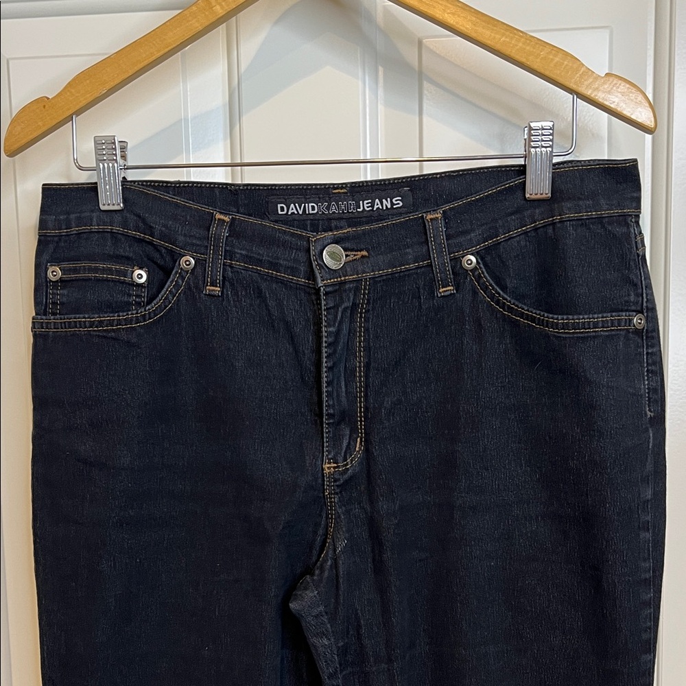 David Kahn Chelsea Denim Vintage Dark Wash Stretch Straight-Leg Jeans Size 12